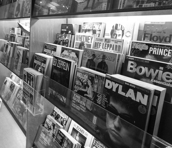 magazines shelve